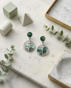 Abstract Geometric Jade Drops