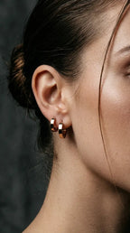 Sleek Thick Copper Huggie Earrings