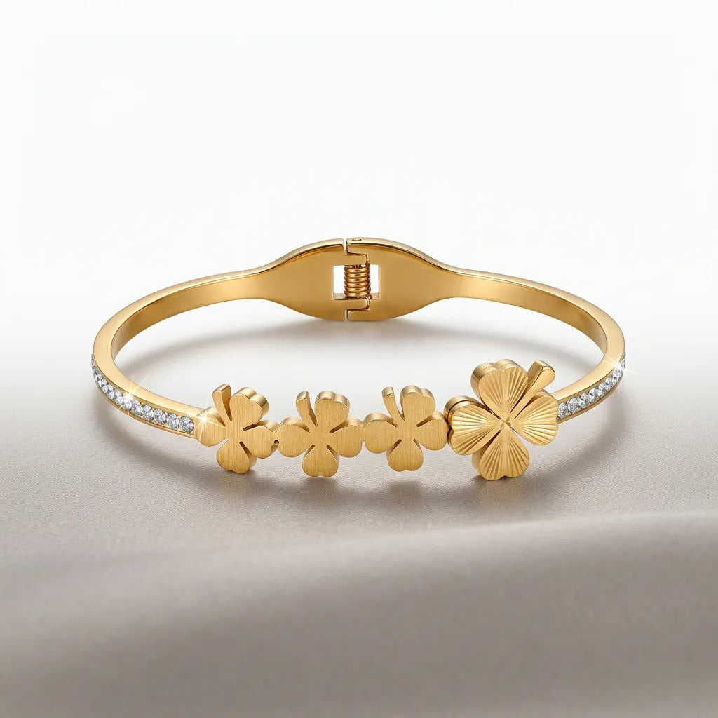 Monaco Quad Clover Hinged Bangle