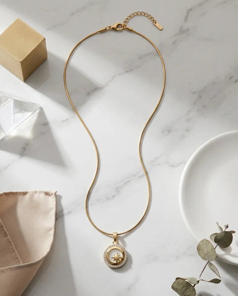 Polaris Mother-of-Pearl Coin Pendant