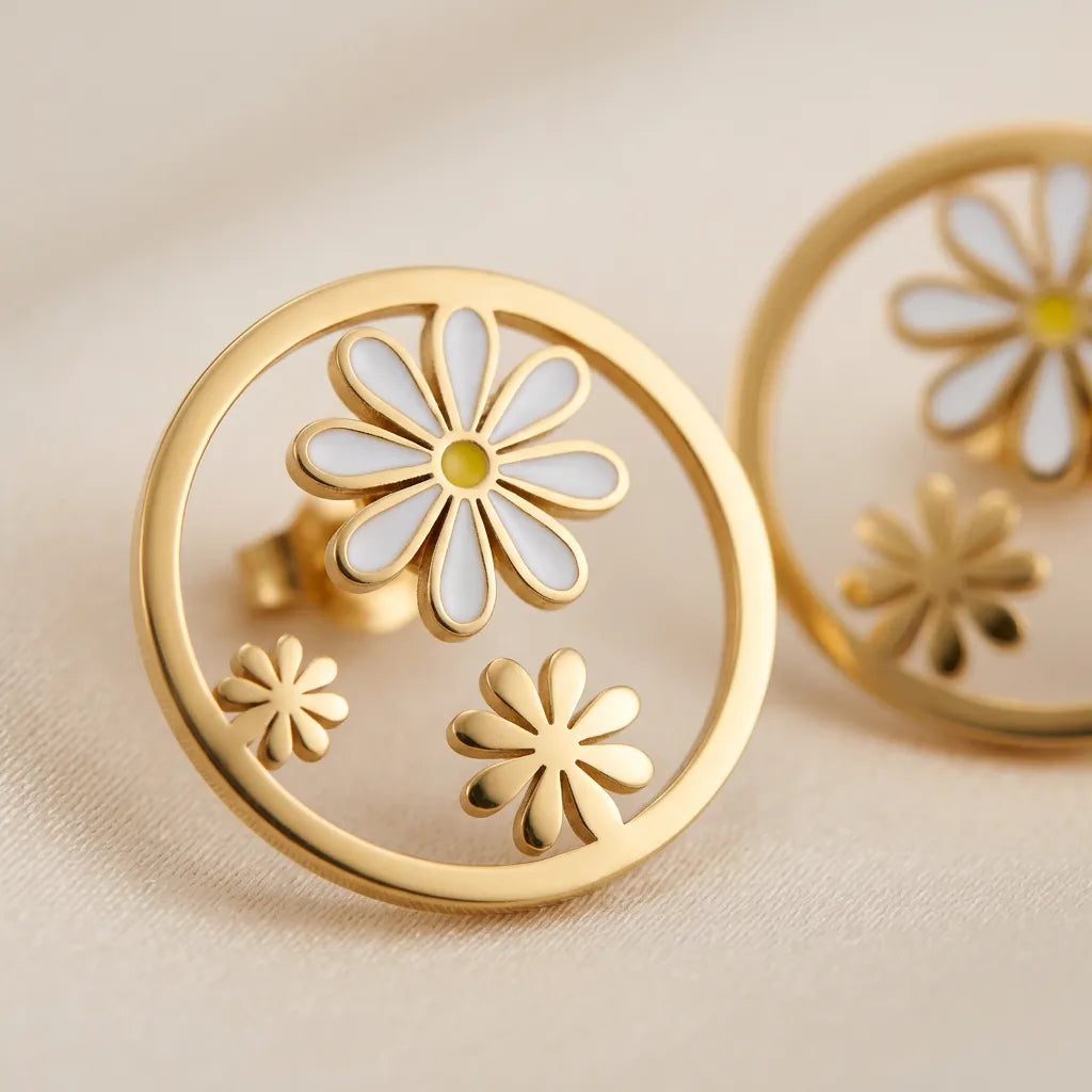 Dainty Daisy Pearl Studs