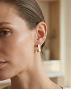 Minimalist Gold&White Bar Studs
