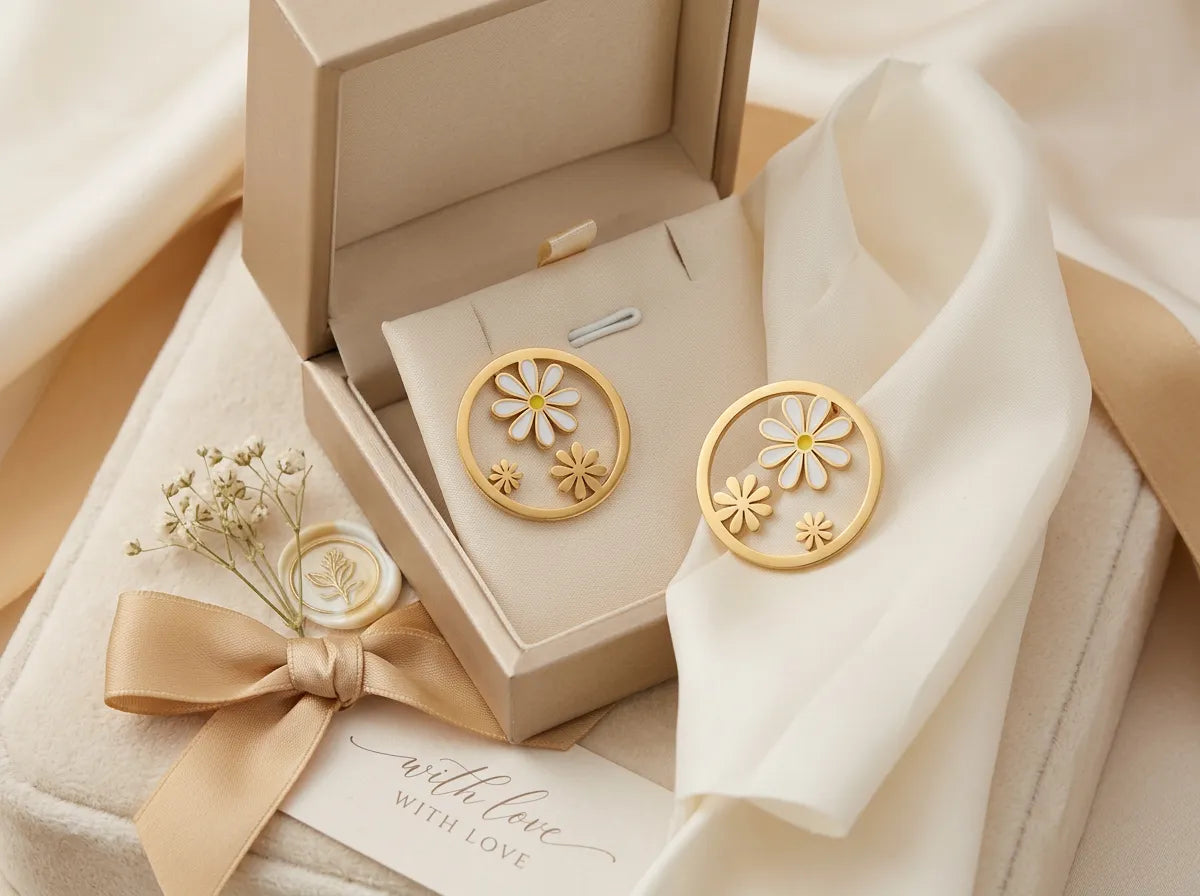 Dainty Daisy Pearl Studs
