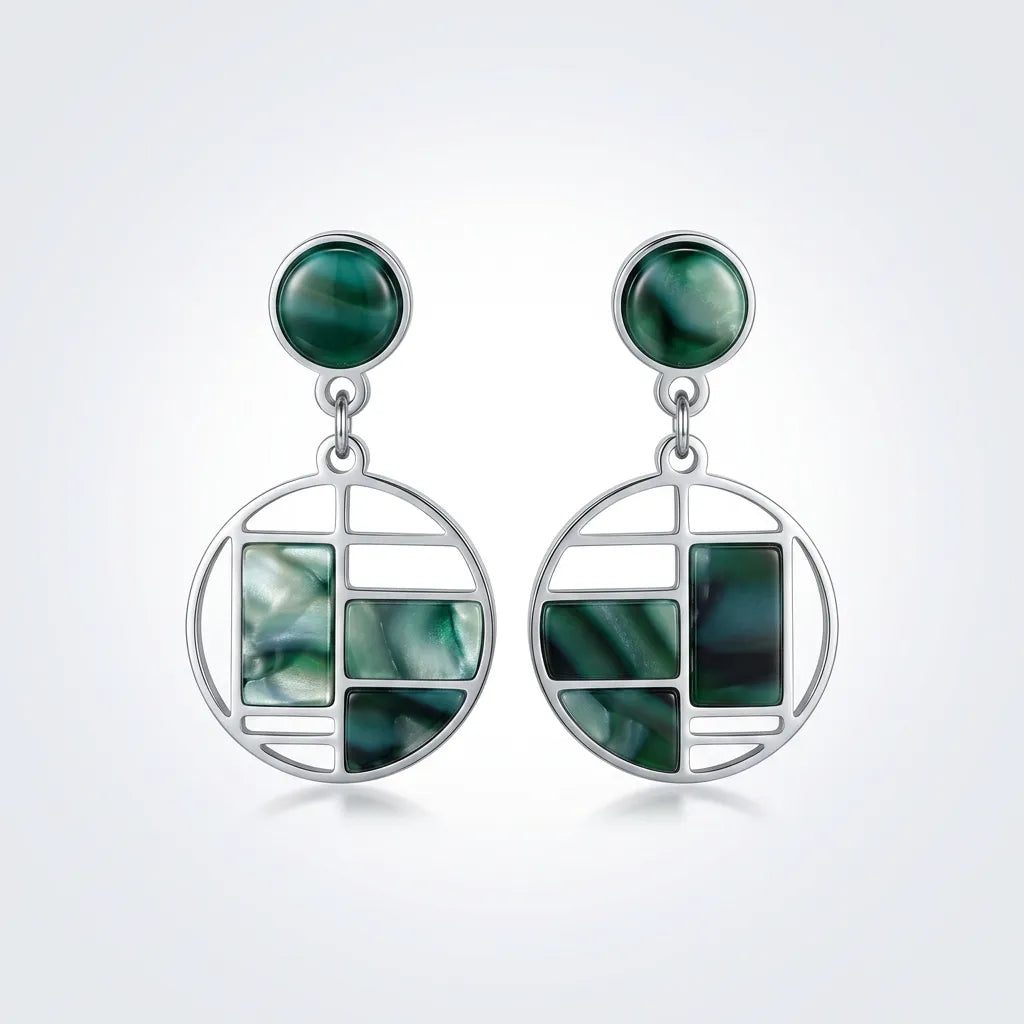 Abstract Geometric Jade Drops