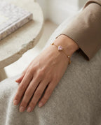 Blush Heart Solitaire Chain Bracelet
