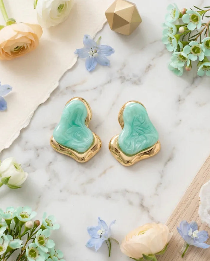 Asymmetric Mint Quartz Drops