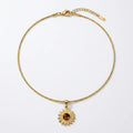 Miniature Sunflower Medallion Chain