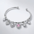Multi-Heart Pastel Charm Bracelet