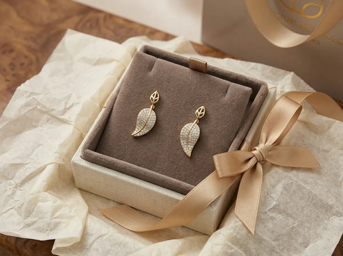 Dangling Textured Leaf Earrings