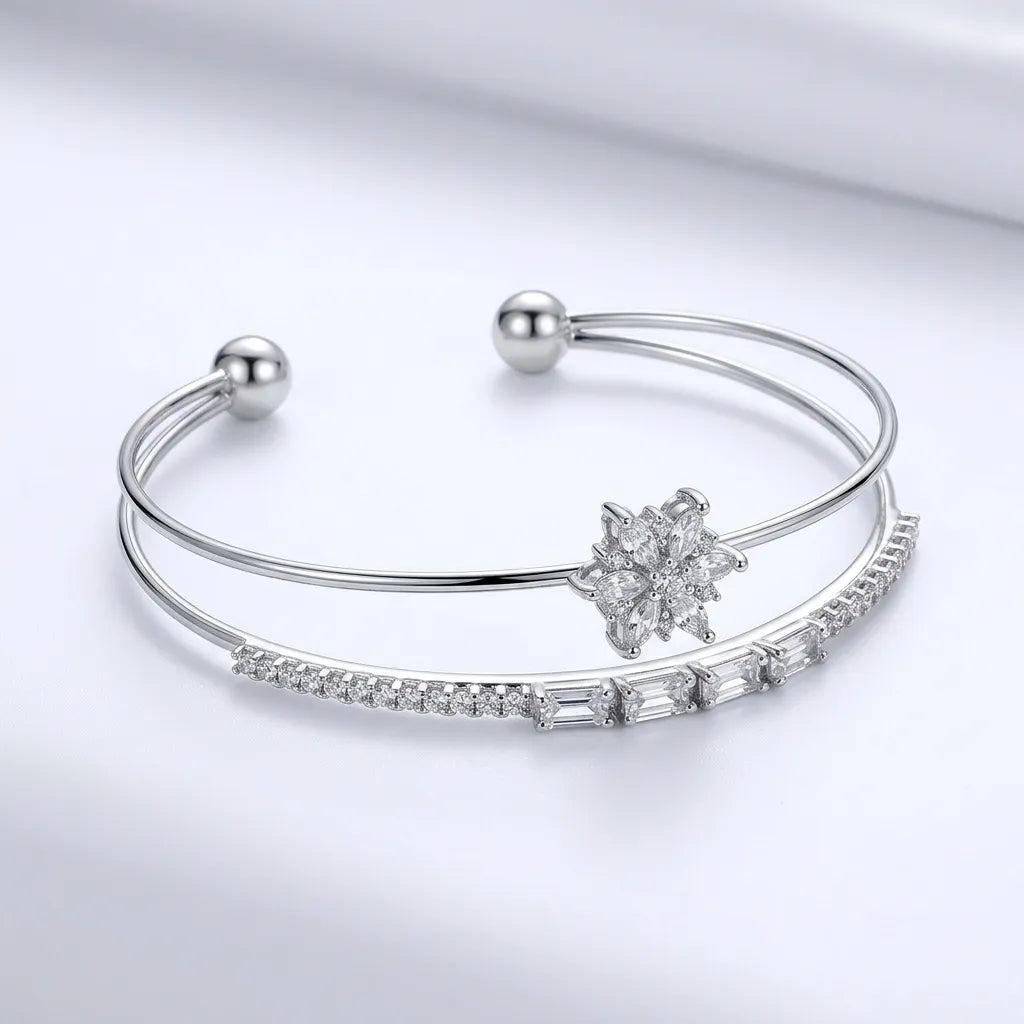 Seraphina Dual Solitaire Bangle