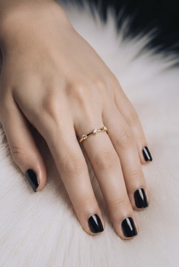 Dainty Tri-Solitaire Ring