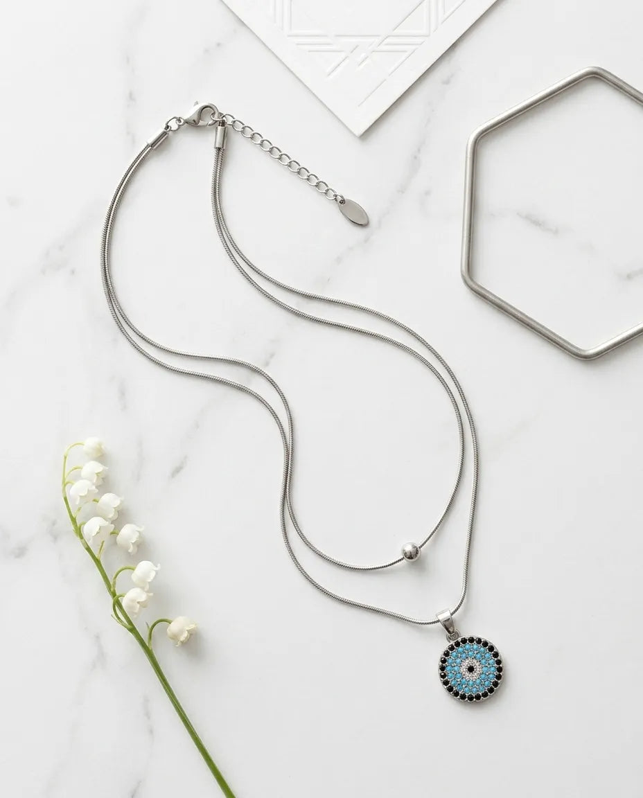 Double Layer Evil Eye Medallion