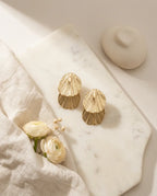 Aurelia Ginkgo Textured Drop Earrings