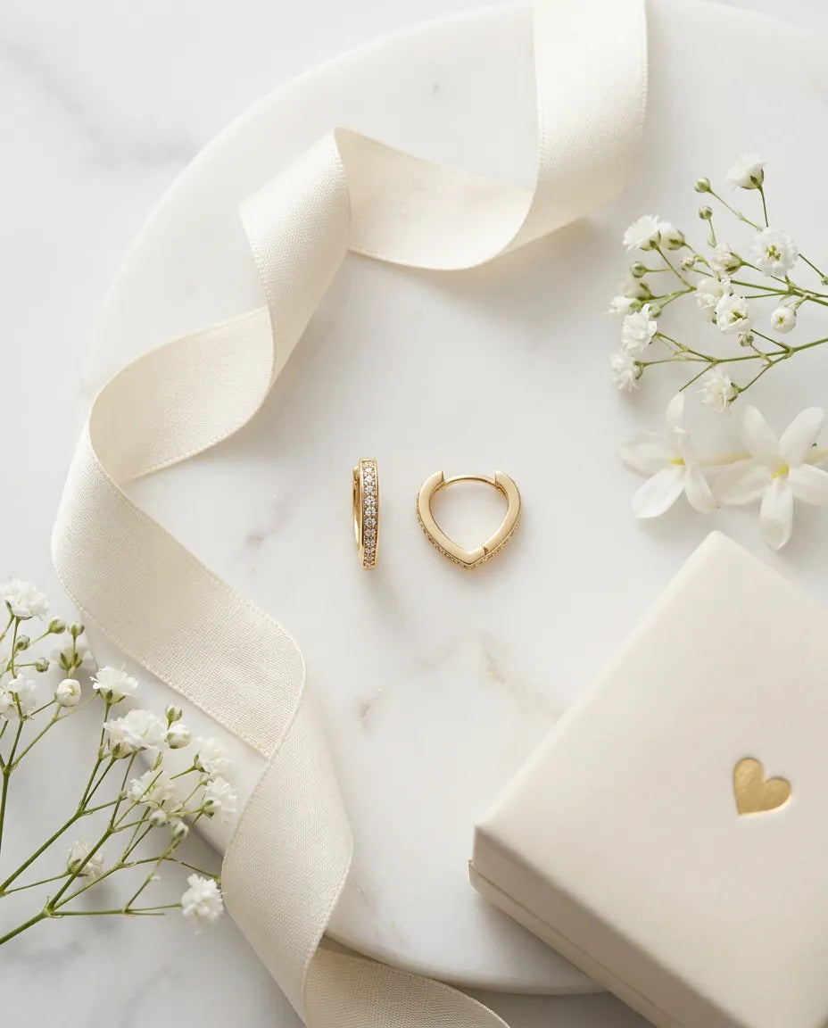 Eternal Heart Silhouette Hoops