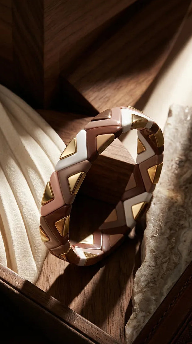 Chevron Brown Ceramic Bangle