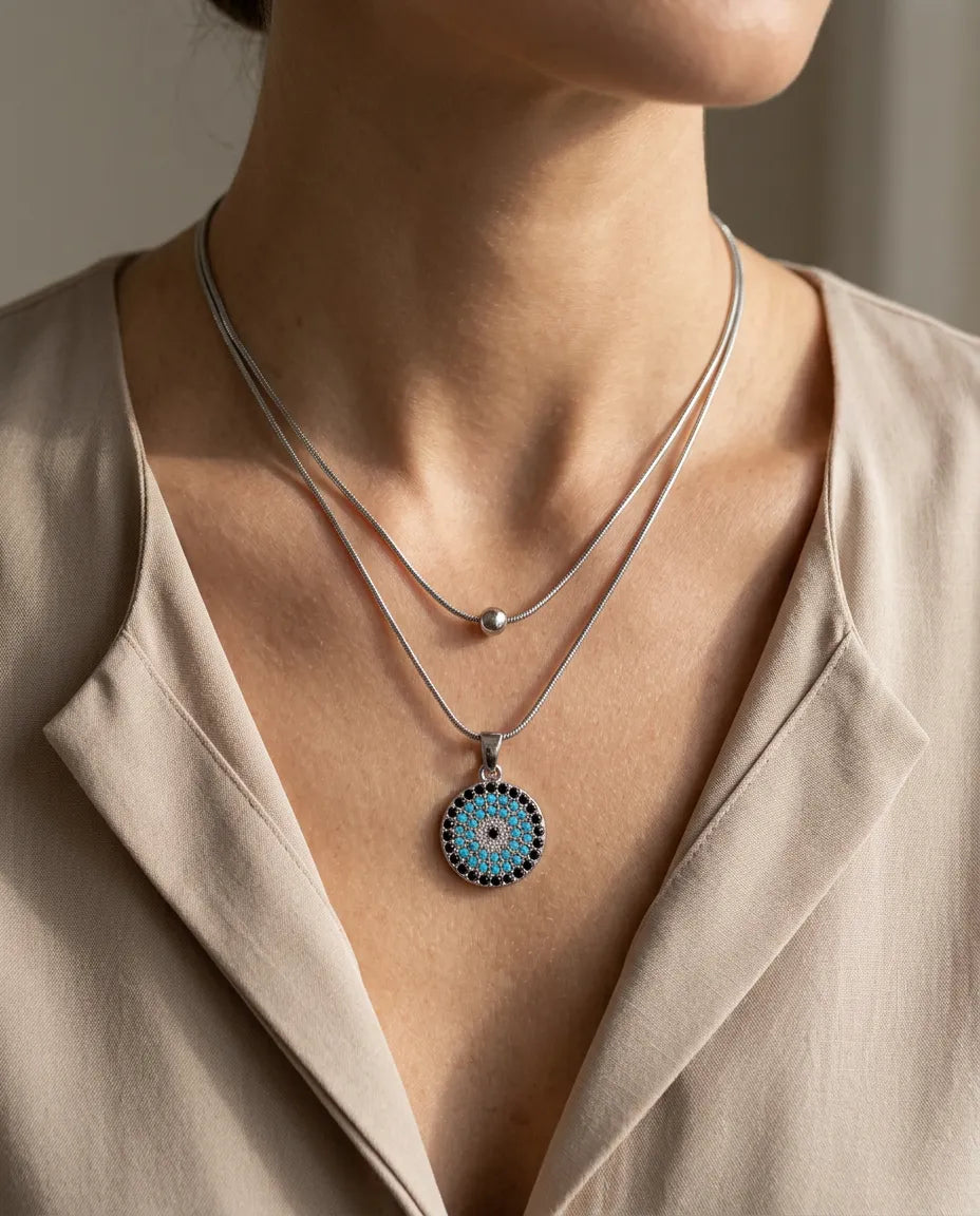 Double Layer Evil Eye Medallion