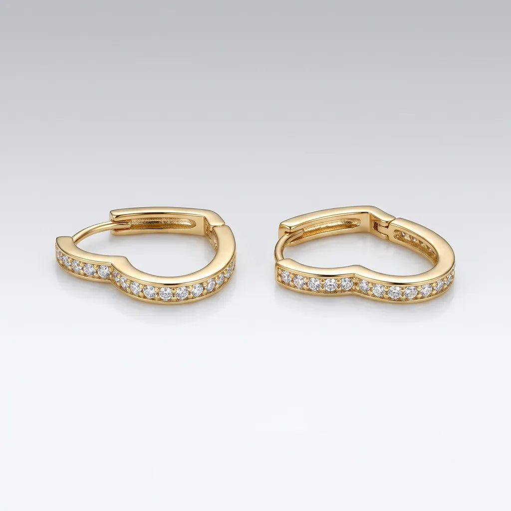 Eternal Heart Silhouette Hoops
