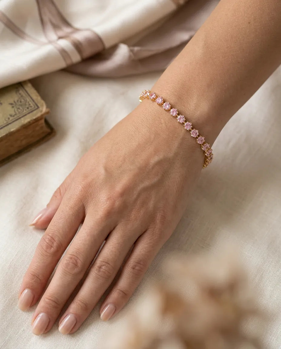 Rose Quartz Tennis Bracelet