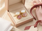 Dual Tone Marble Button Studs