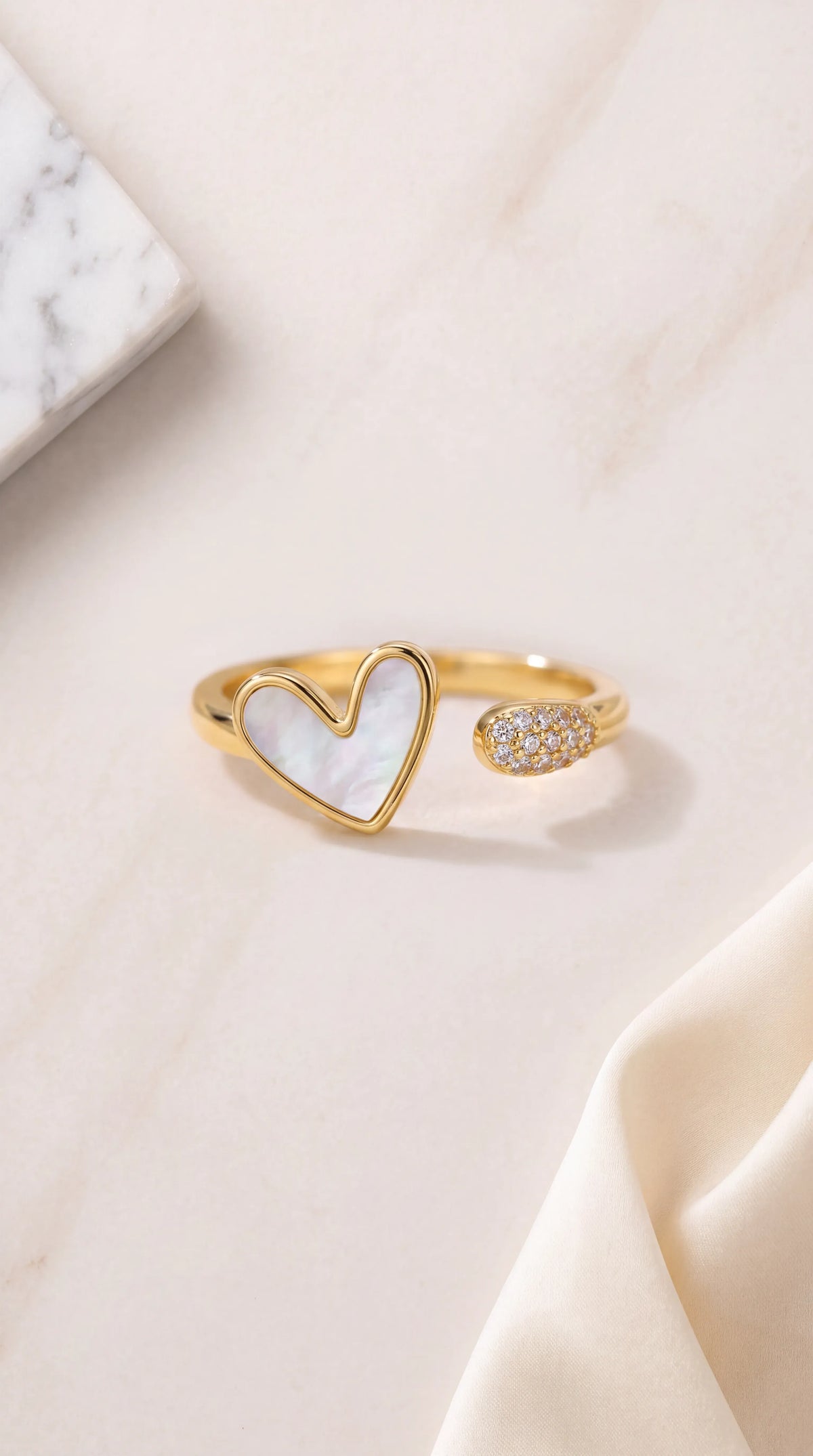 Aria Mother-of-Pearl Heart Ring