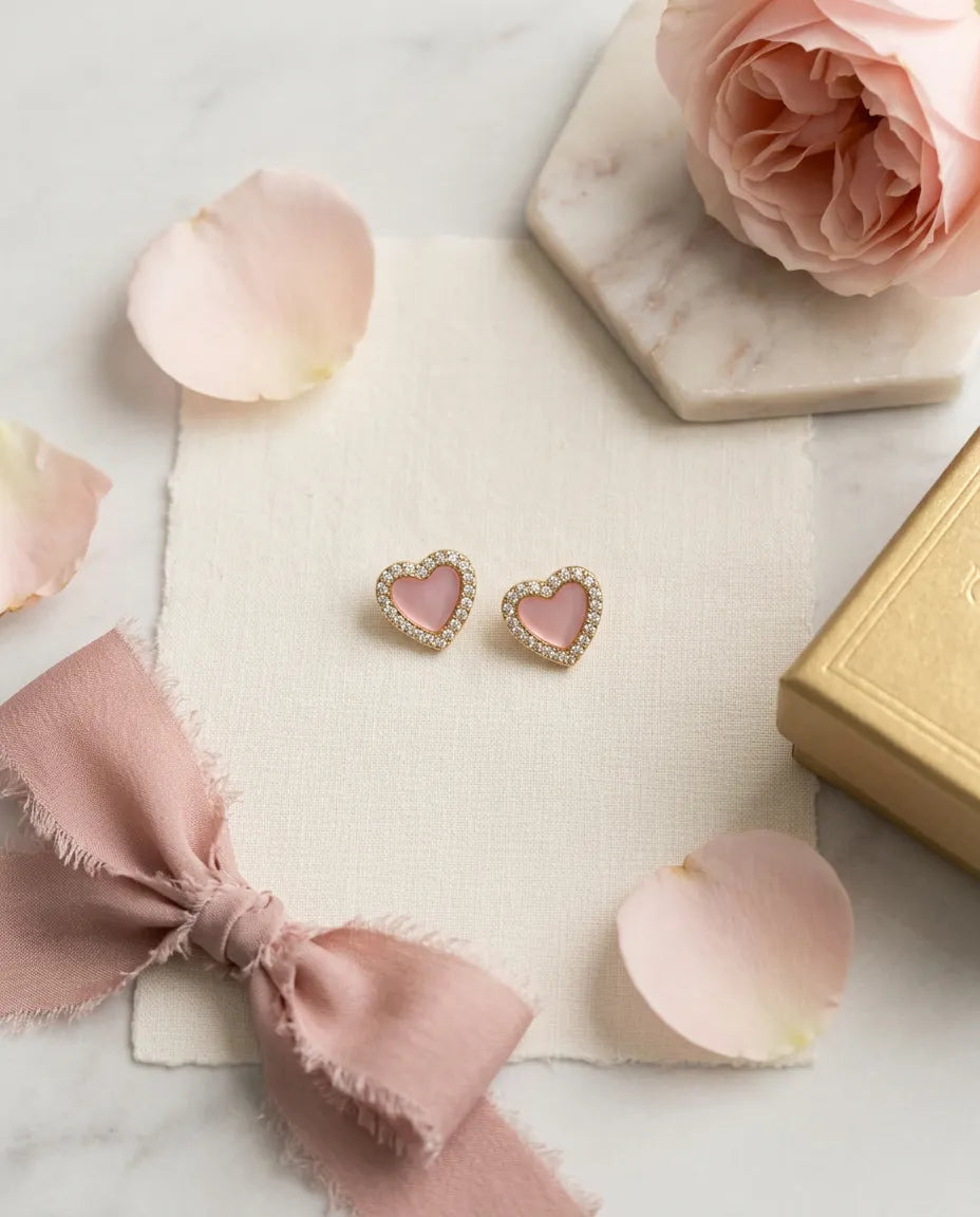 Amore Pastel Heart Studs