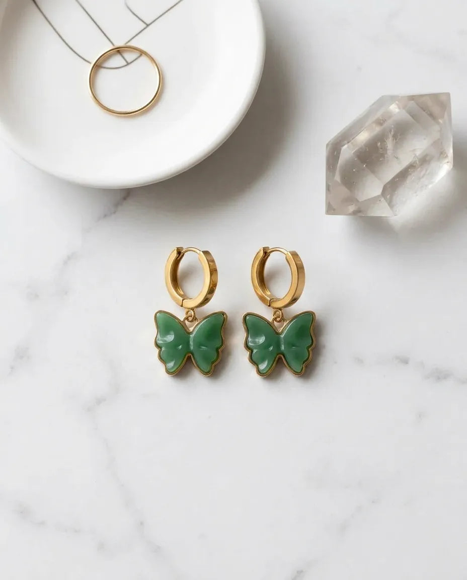 Jade Butterfly Chain Drops