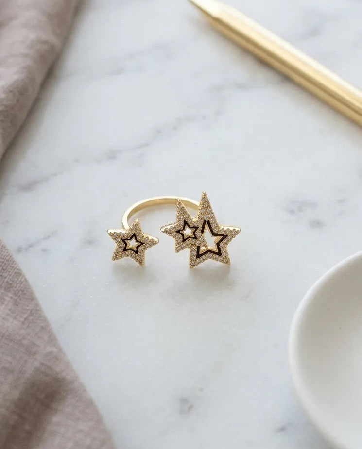 Celestial Triple Starlet Ring