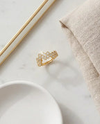 Hexagonal Honeycomb Pavé Band