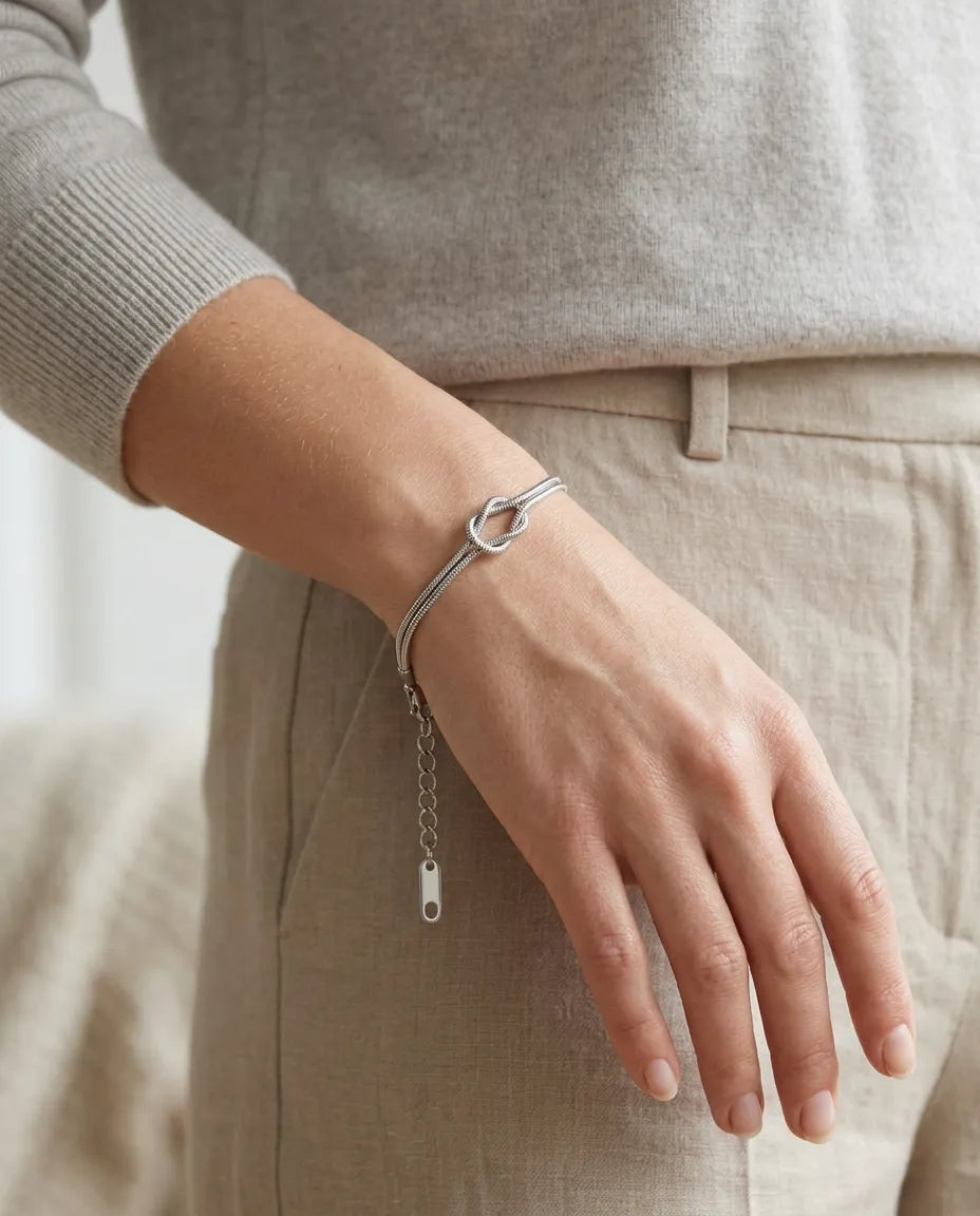 Sleek Infinity Knot Chain Bracelet