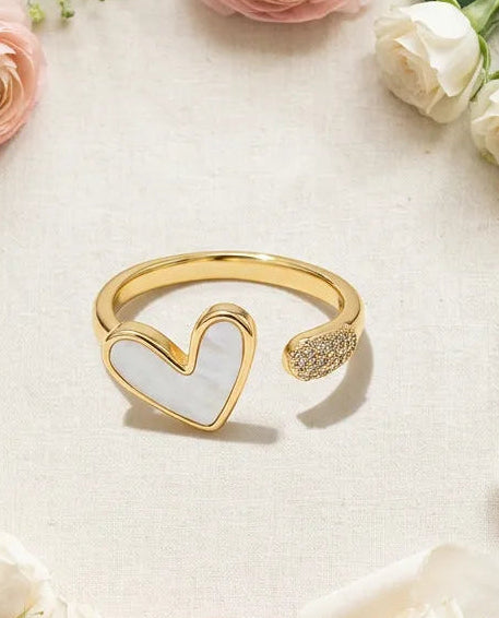 Aria Mother-of-Pearl Heart Ring